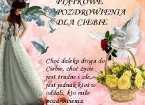 Kobieta w białej sukni pozdrawia w piątek